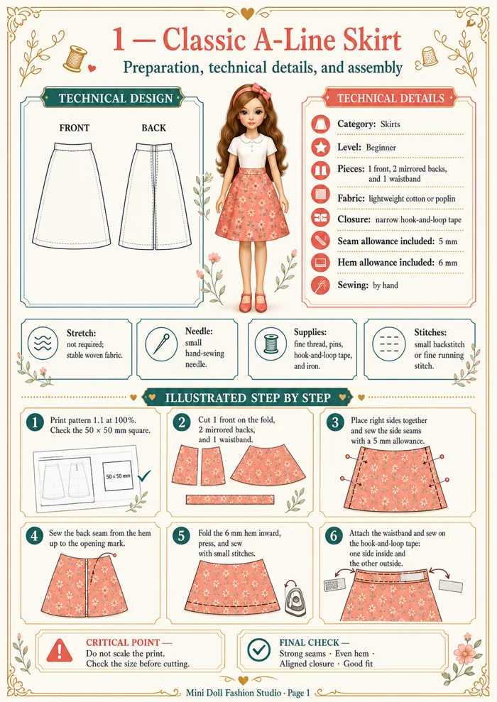Classic A-Line Skirt visual guide