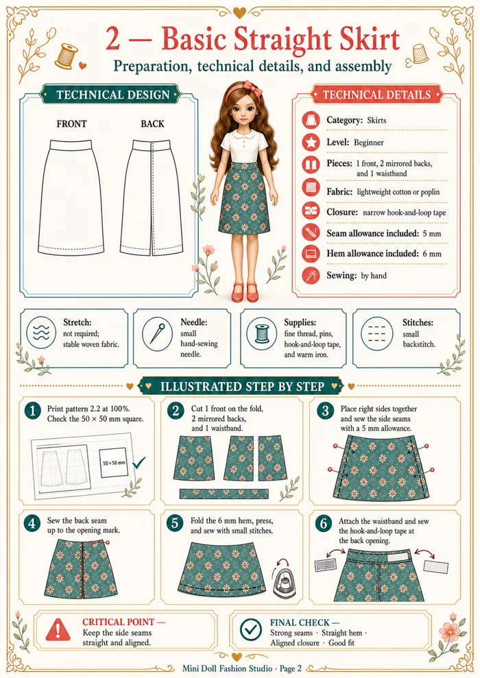 Basic Straight Skirt visual guide