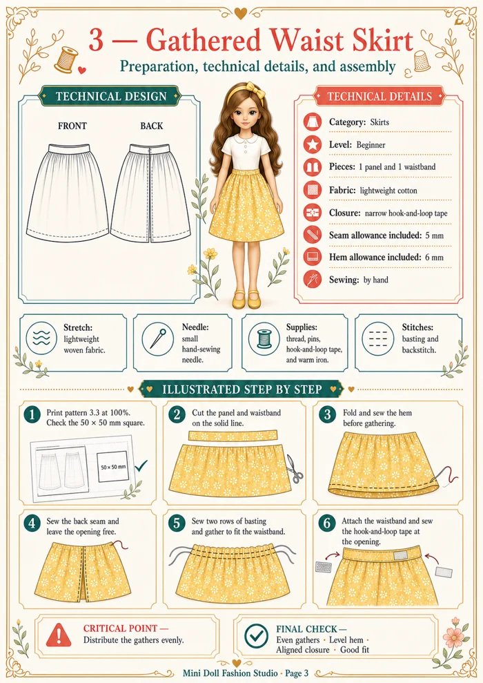 Gathered Waist Skirt visual guide
