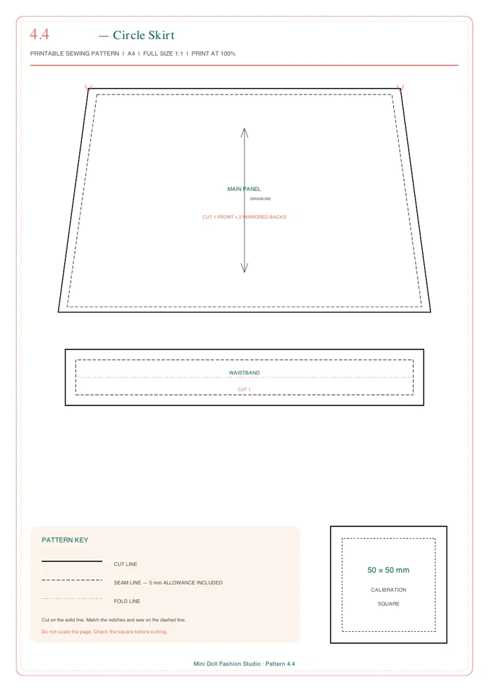 Circle Skirt printable pattern