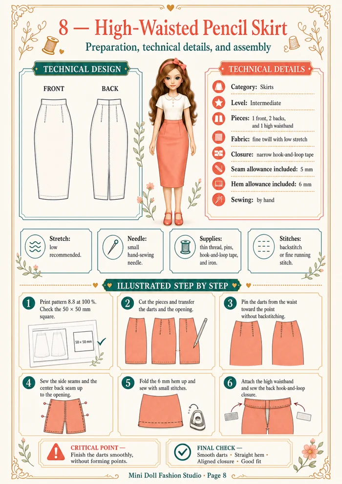 High-Waisted Pencil Skirt visual guide