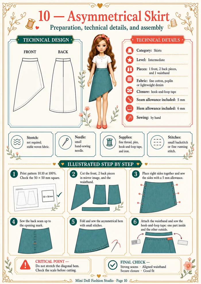 Asymmetrical Skirt visual guide