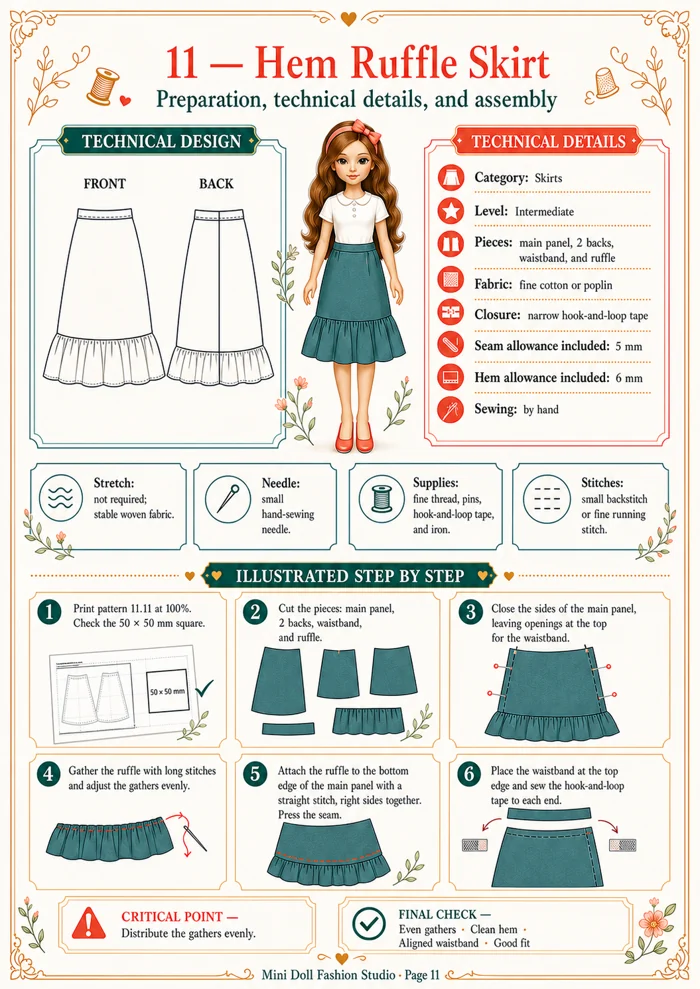Hem Ruffle Skirt visual guide