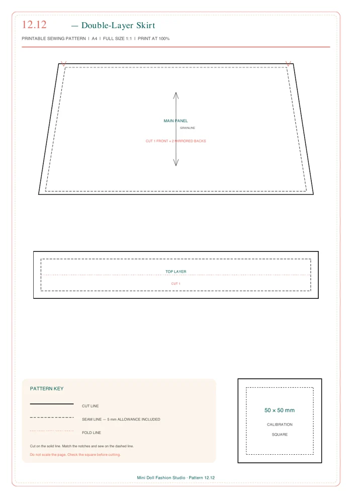 Double-Layer Skirt printable pattern