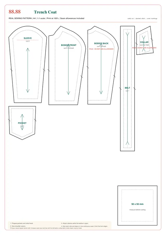 Trench Coat printable pattern