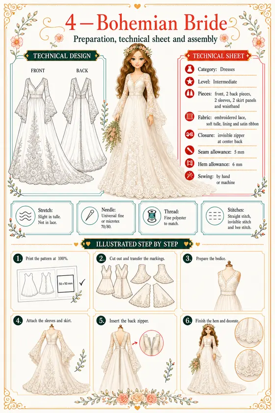 Bohemian Bride Gown visual guide