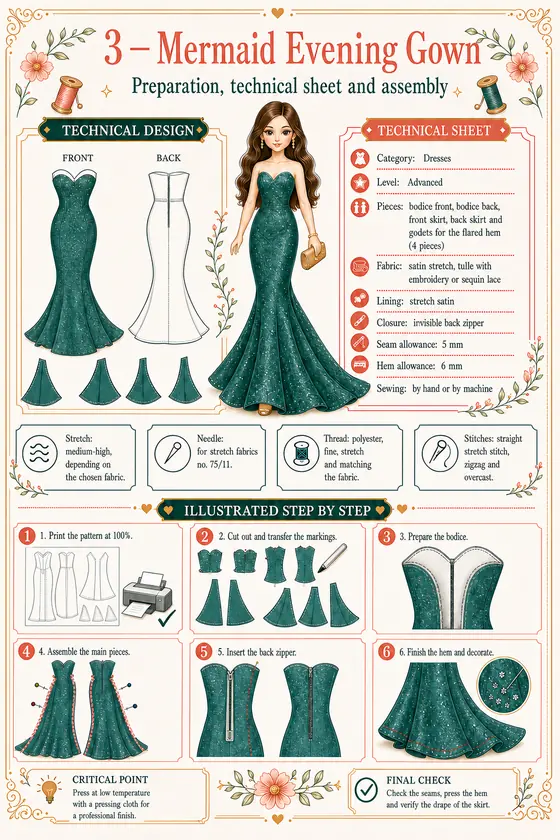Mermaid Evening Gown visual guide