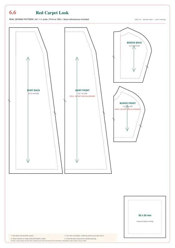 Red Carpet Look printable pattern